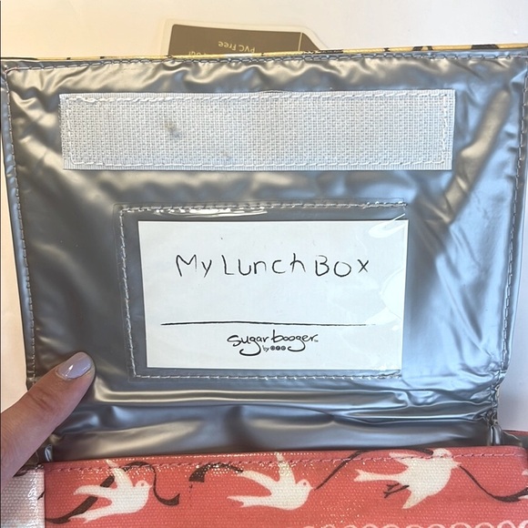 Sugar Booger Insulated Pink and Yellow Scenic Pattern Lunchbox Bag - Picture 4 of 9